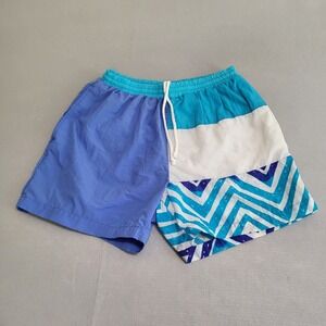 VTG Gitano Retro Colorblock Swim Trunks Shorts Geometric Pattern Men's M (32-34)